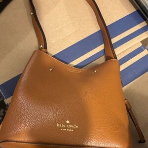 Kate Spade New York Marti Brown mini bucket Leather Shoulder Bag